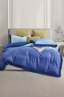 SIOGERY BLUE ágyneműgarnitúra 200x220 cm pamut - 3 darabos