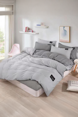 RONELMSY SZÜRKE ágyneműgarnitúra 200x220 cm pamut - 4 darabos