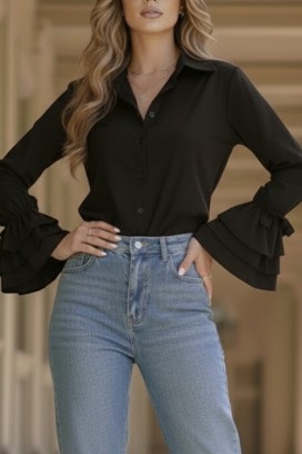 KRAMELZA BLACK női blúz