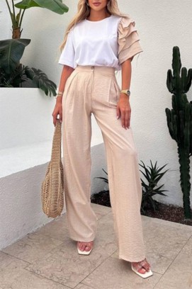 HIRDONA BEIGE trendi, mindennapi szett látványos ujjal