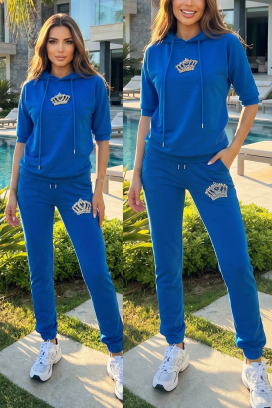 CALYRA BLUE női kétrészes sport szett kőves díszítéssel