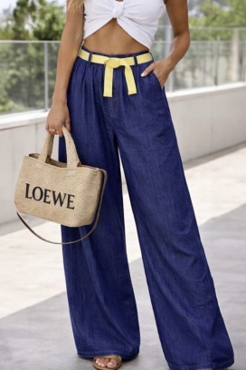 LUXERA BLUE bő szabású farmer övvel