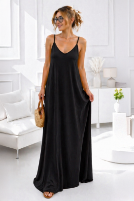 MAURIKA BLACK légies nyári ruha elegáns, szabadon eső sziluetttel