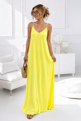 MAURIKA YELLOW légies nyári ruha elegáns, szabadon eső sziluetttel