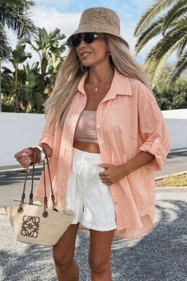 LILIBEL PEACH laza nyári ing gombokkal