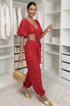 ARAMONIA RED elegáns csipkés női szett