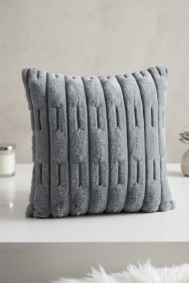 MARLENZA GREY domborművel 40x40 cm dekoratív párnahuzat