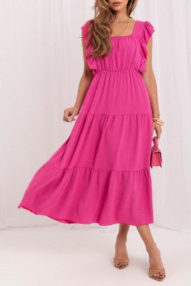 VILARENA FUCHSIA midi ruha fodros és laza szabással