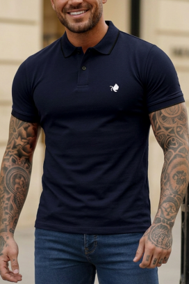 MORIFO DARK BLUE férfi galléros póló